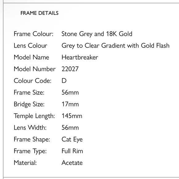 DITA 18K hearth breaker Cat-Eye Sunglasses - Picture 8 of 8